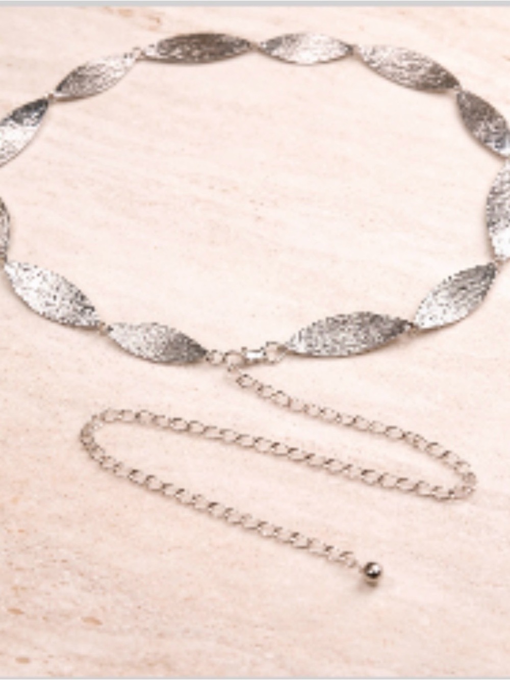 49 inch silver Leaf Chain Waist Belt - Women Jewelry